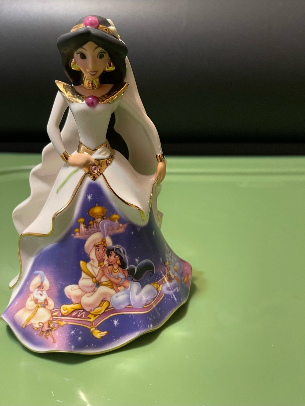 Disney Jasmine Ceramic Figurine in White, Purple & Gold